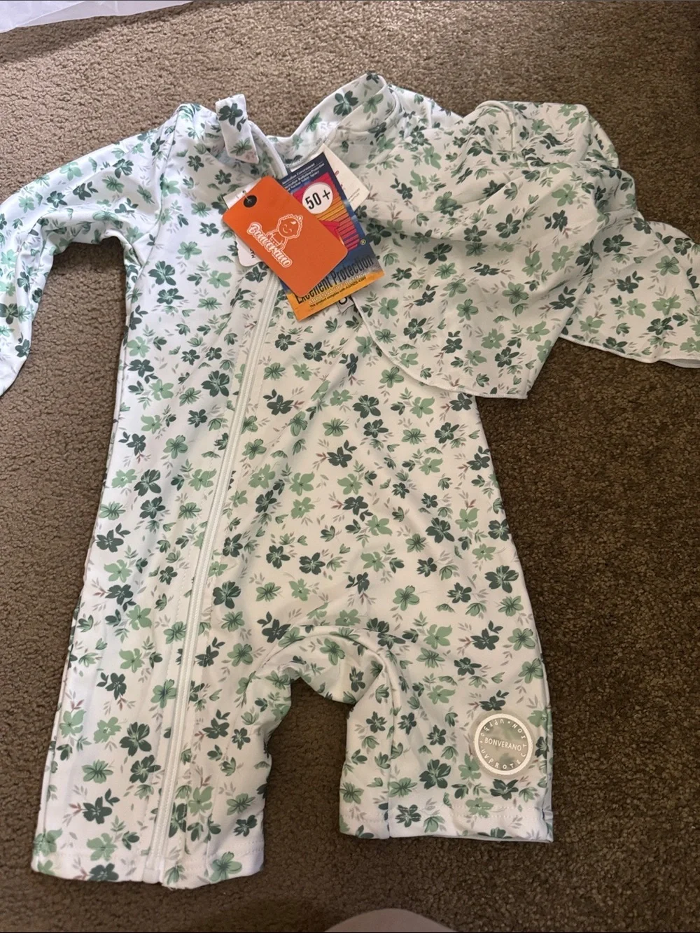 BONVERANO Baby Toddler Two Pieces Swimsuit UPF 50+ Sun Protection